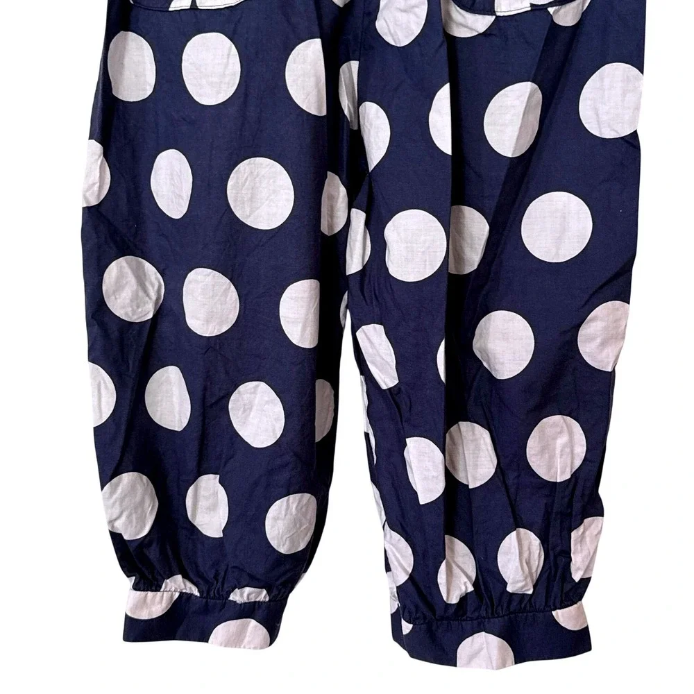 Vintage‎ Laura Ashley Mother Child Navy White Polka Dot Jumpsuit girls 9 Years